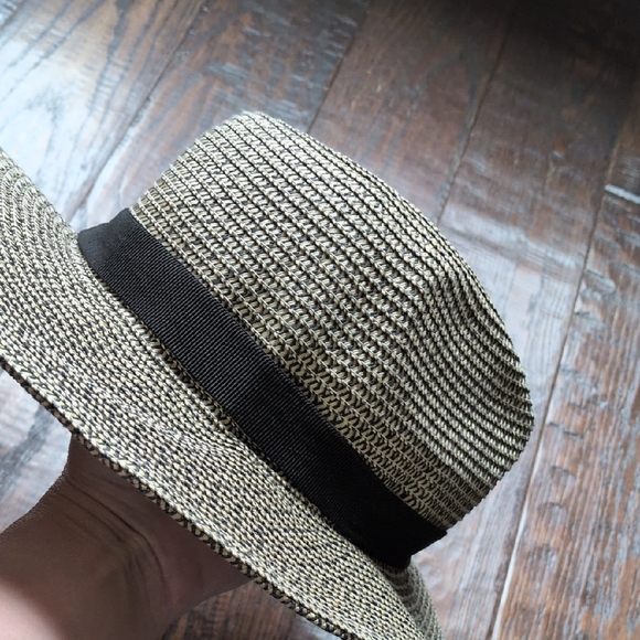 J. CREW I Woven Black and Ivory Marled Wide Brim Packable Sun Hat, X/XL - Picture 11 of 15